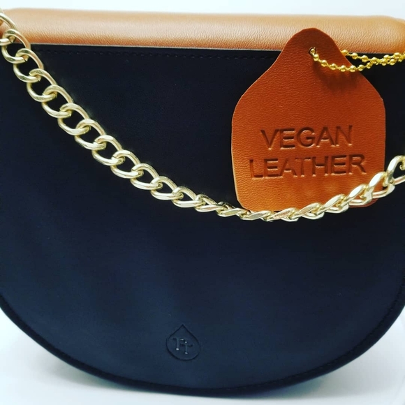 Tan and Black 2 Tone Crossbody Bag - Picture 4 of 5